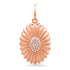 Elongated Fluted Gold and Diamond Sunflower Charm