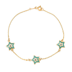 Enamel Evil Eye Star Bracelet