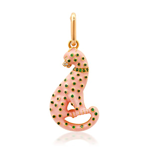 Poised Enamel & Gemstone Leopard Charm