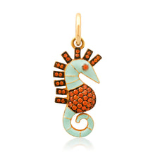 Happy Gemstone & Enamel Seahorse Charm Pendant