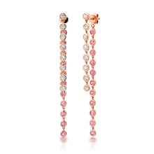 Bezel Set Diamond and Semi Precious Front Back Earrings