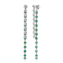 Bezel Set Diamond and Semi Precious Front Back Earrings