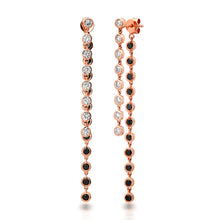 Bezel Set Diamond and Semi Precious Front Back Earrings