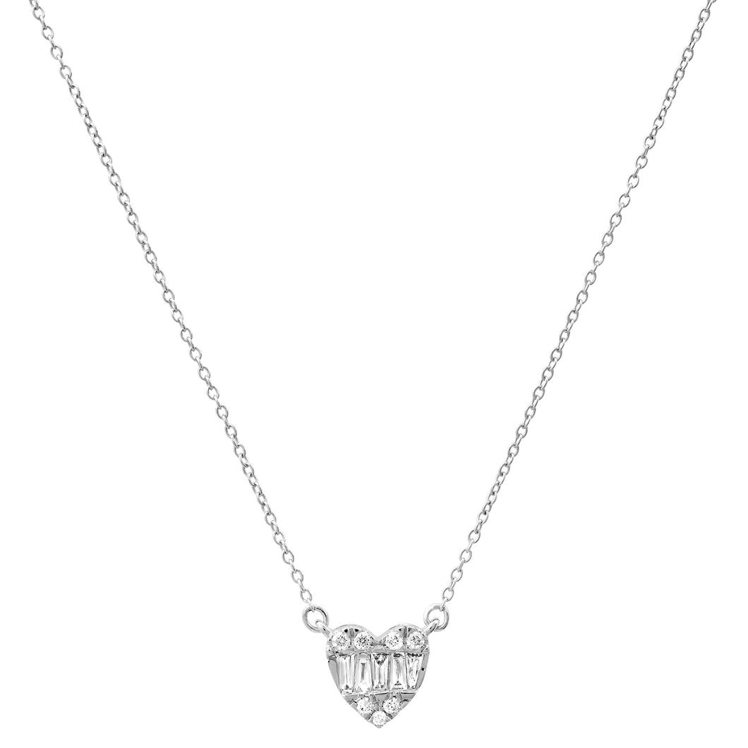 Micro Diamond Illusion Heart Necklace