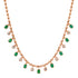 Emerald & Diamond Ball Chain Drop Necklace