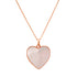 Double Sided Mother Of Pearl & Diamond Heart Necklace