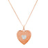 Double Sided Mother Of Pearl & Diamond Heart Necklace