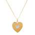Double Sided Mother Of Pearl & Diamond Heart Necklace