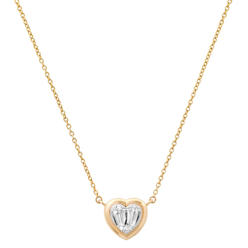 Bezel Set Illusion Heart Necklace