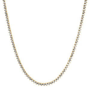 Darling Three Prong Diamond Tennis Necklace