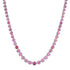 Graduated Bezel Set Pink Sapphire Tennis Necklace