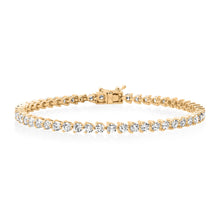 Three Prong Round Diamond Tennis Bracelet