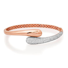 Half Pave & High Polish Bypass Bangle Bracelet