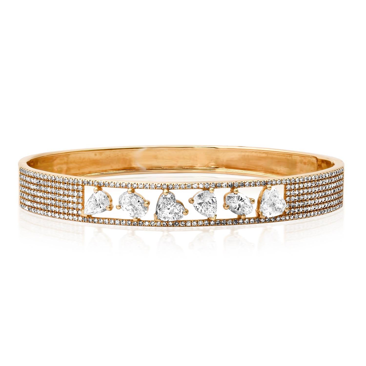 Multi-Shape & Pave Diamond Bangle Bracelet