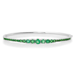 Glamorous Graduated Emerald Bangle