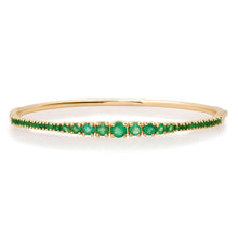 Glamorous Graduated Emerald Bangle