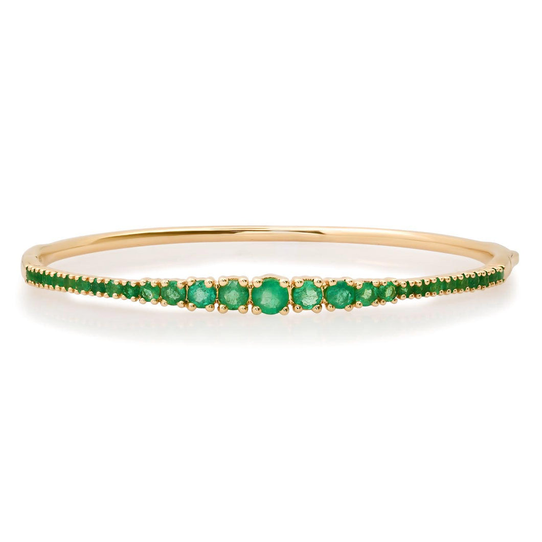 Glamorous Graduated Emerald Bangle