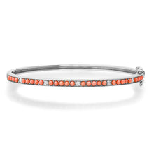 Captivating Coral & Diamond Bangle Bracelet