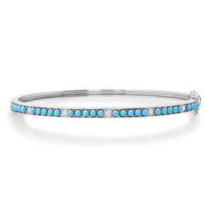 Dreamy Turquoise & Diamond Bangle Bracelet