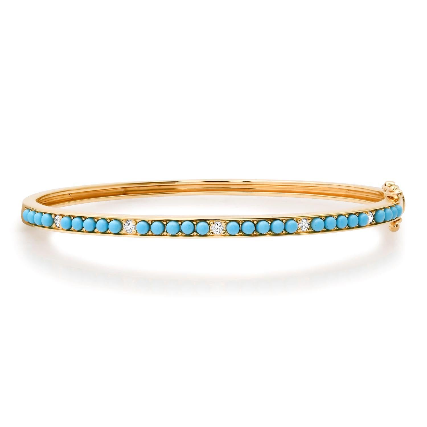Dreamy Turquoise & Diamond Bangle Bracelet