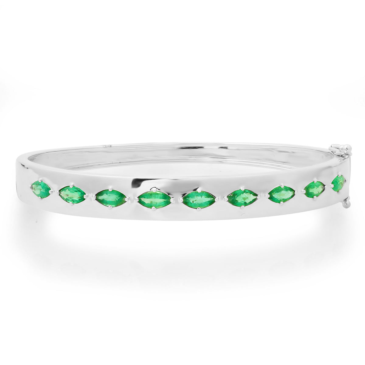 Elevating East West Emerald Marquis Bangle