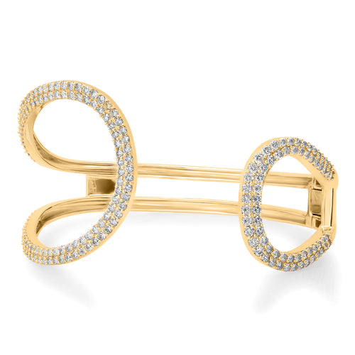 Diamond Drenched Asymmetrical Cuff Bracelet