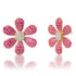 Flirty Pink Sapphire And Diamond Flower Earrings