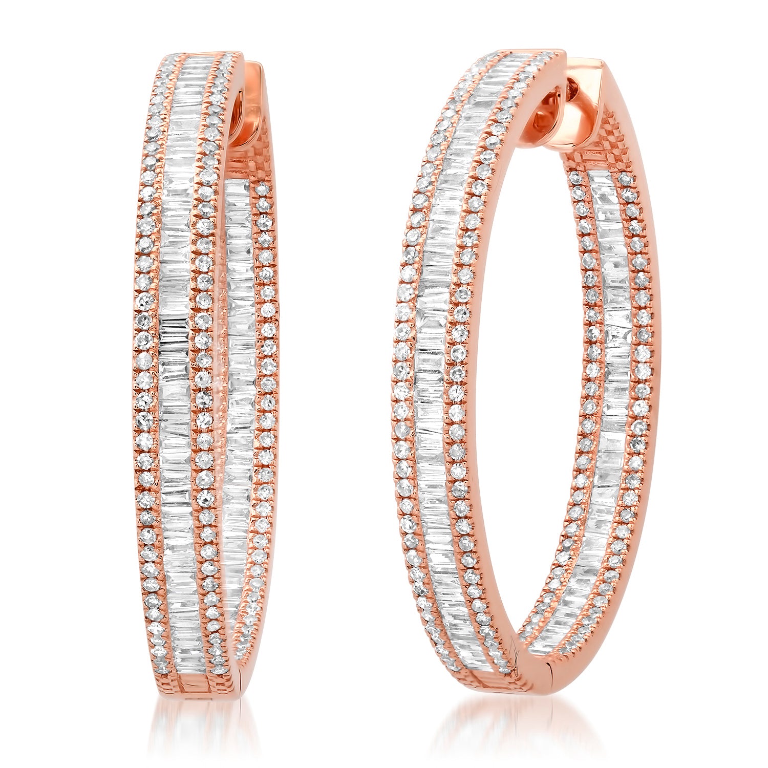 Glitzy 1.25 Inch Diamond Illusion Hoops