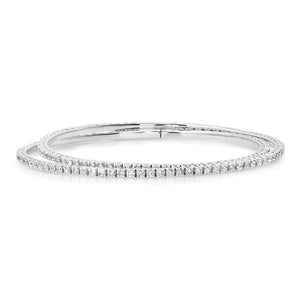 Double Wrap Diamond Tennis Flex Bracelet