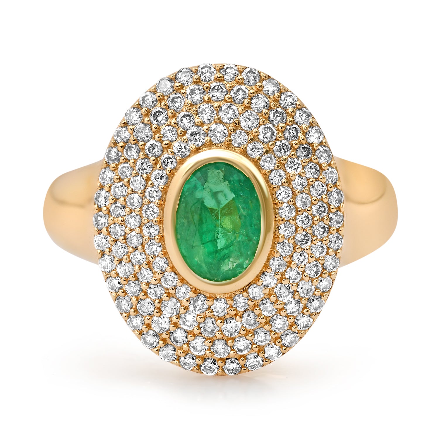 Emerald & Pave Diamond Cocktail Ring