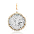 Large Silver Dutch Mama Token in 14k Gold & Diamond Bezel Frame