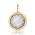 Large Silver Dutch Mama Token in 14k Gold & Diamond Bezel Frame