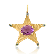 Large Fluted Starlight Charm with Amethyst & Aquamarine Media 3 of 3