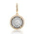 Silver Mother In Vines Token In 14k Gold & Diamond Bezel Frame