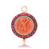 Sapphire & Pink Enamel St. Christopher Charm Pendant
