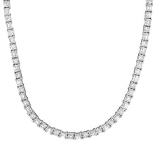 Alternating Diamond Round & Baguette Tennis Necklace