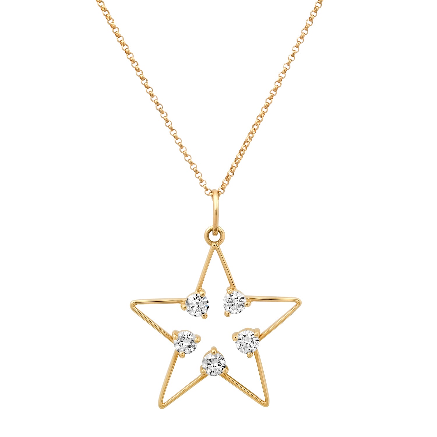 Stellar Star Diamond Outline Necklace