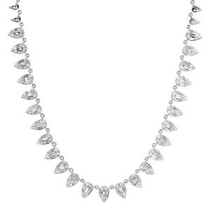 Pear Shaped Diamond Illusion Tennis Necklace