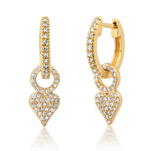 Petite Diamond Pave Heart Earring Charms