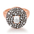 Emerald Cut & Bubble Mosaic Scattered Diamond Signet Ring