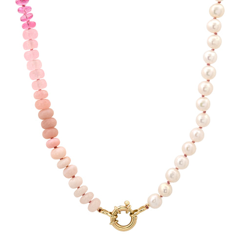 Exclusive Milestones x Encirkled 50/50 Pearl & Pink Ombre Beaded Necklace