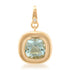 Square Bezel Set Aquamarine Charm with Diamond Enhancer Clasp