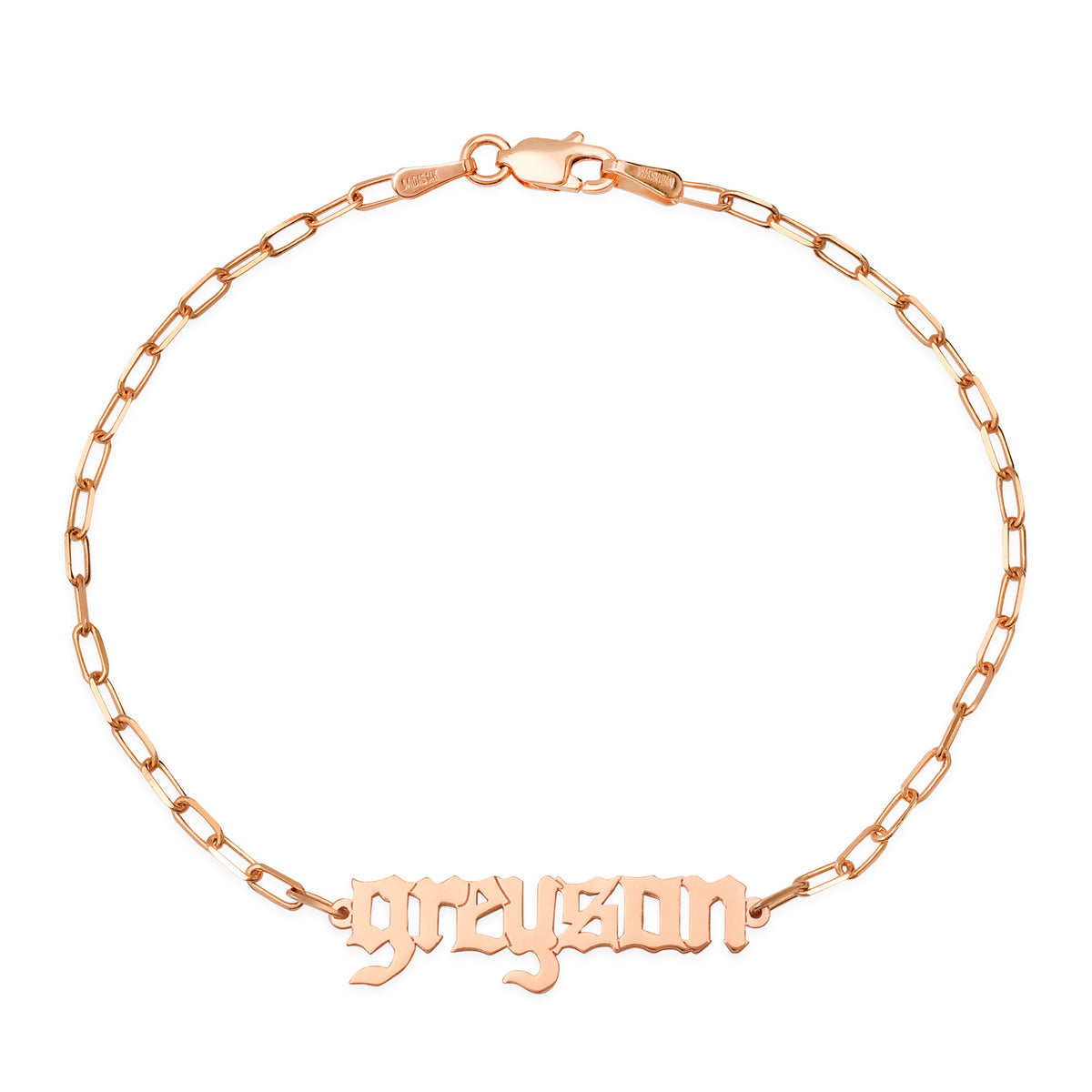 Customizable Old English Name Chain Bracelet