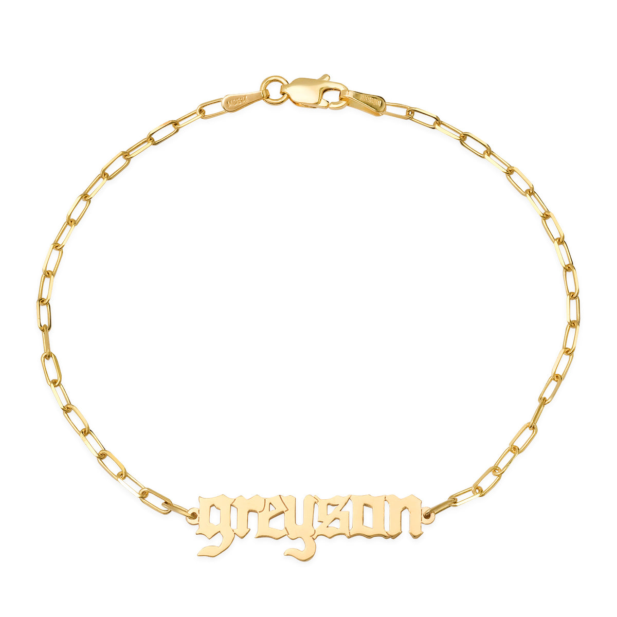 Customizable Old English Name Chain Bracelet