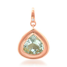 Pear Shape Bezel Set Aquamarine Drop Charm with Diamond Enhancer Clasp