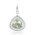 Pear Shape Bezel Set Aquamarine Drop Charm with Diamond Enhancer Clasp