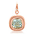Cushion Cut Bezel Set Aquamarine Charm with Diamond Enhancer Clasp