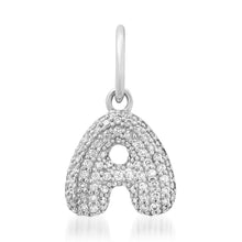Chubby Puffy Pave Diamond Initial Charm
