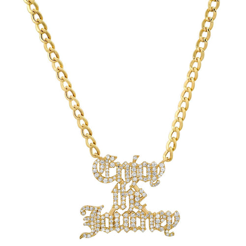 Gothic Cuban Link Nameplate Chain Necklace