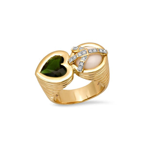 Peace & Love Gemstone & Diamond Statement Ring